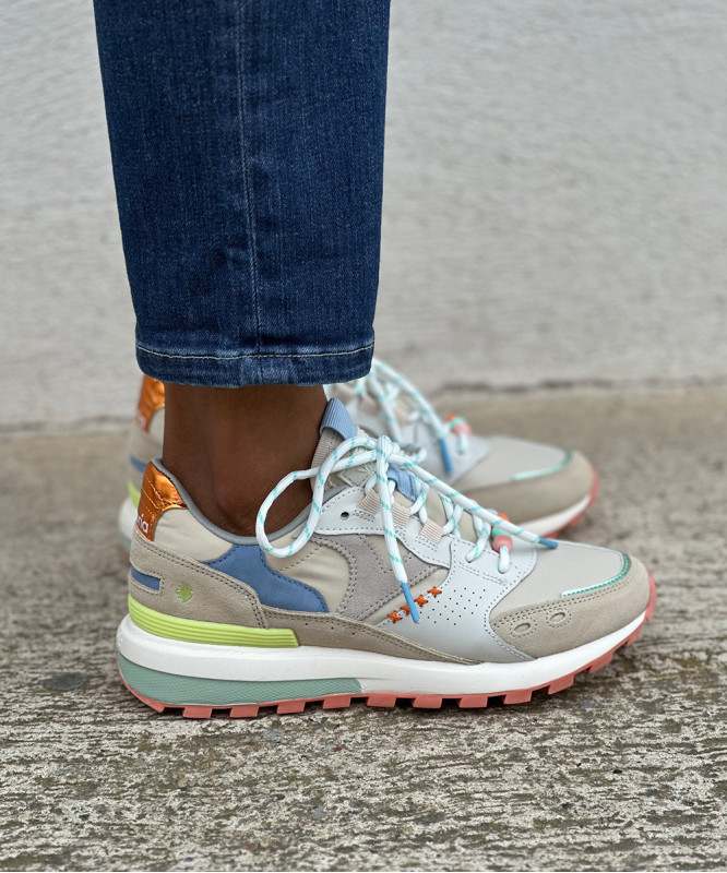 Victoria - baskets taupe et multicolore