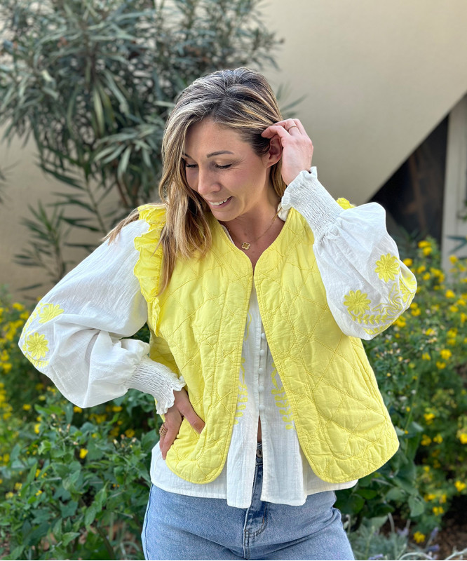 Gilet sans manches jaune