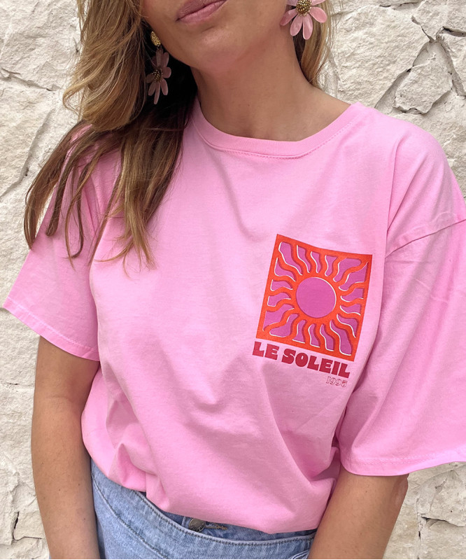 Tee-shirt rose Le soleil