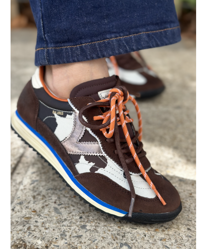 Baskets Victoria marron et motif vache